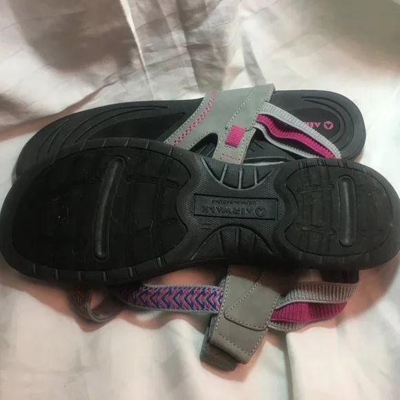 Women Size 11 Airwalk Sandals Gray Pink Blue - Picture 7 of 8
